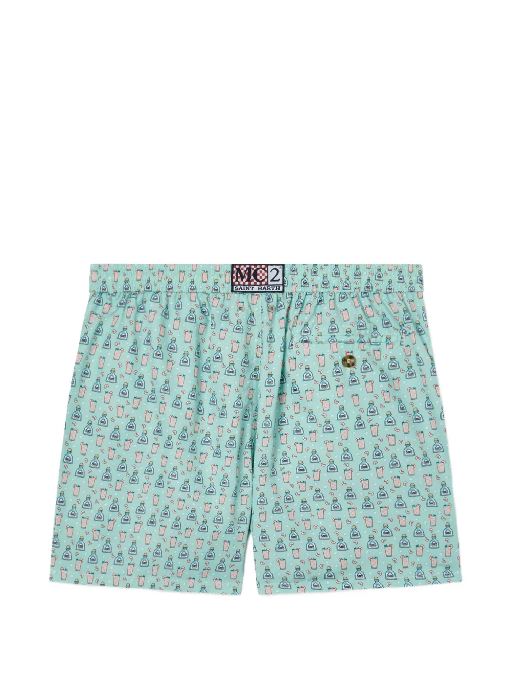 MC2 Saint Barth Zwembroek met cocktailprint Blauw