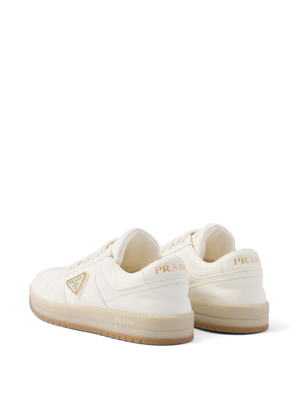Prada Downtown nappa leren sneakers Beige
