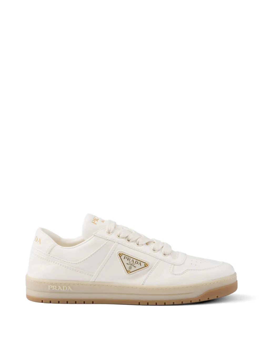 Prada Downtown nappa leren sneakers Beige