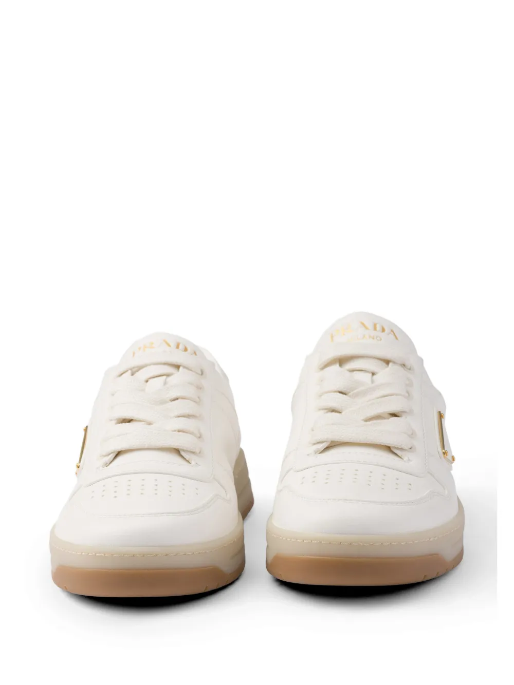Prada Downtown nappa leren sneakers Beige