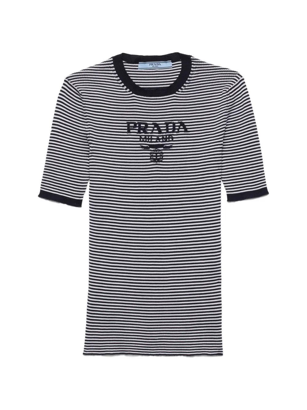 Prada striped silk crew-neck sweater - Blu