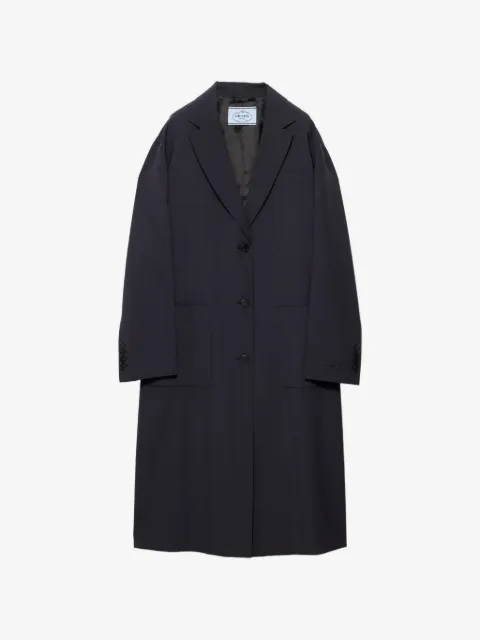 Prada single-breasted light wool coat