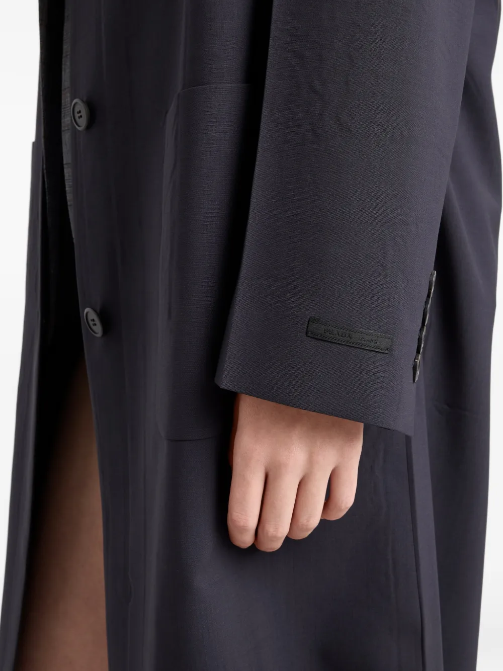 single-breasted light wool coat