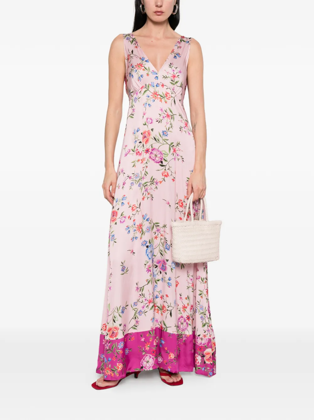 LIU JO Maxi-jurk met bloemen-print Roze