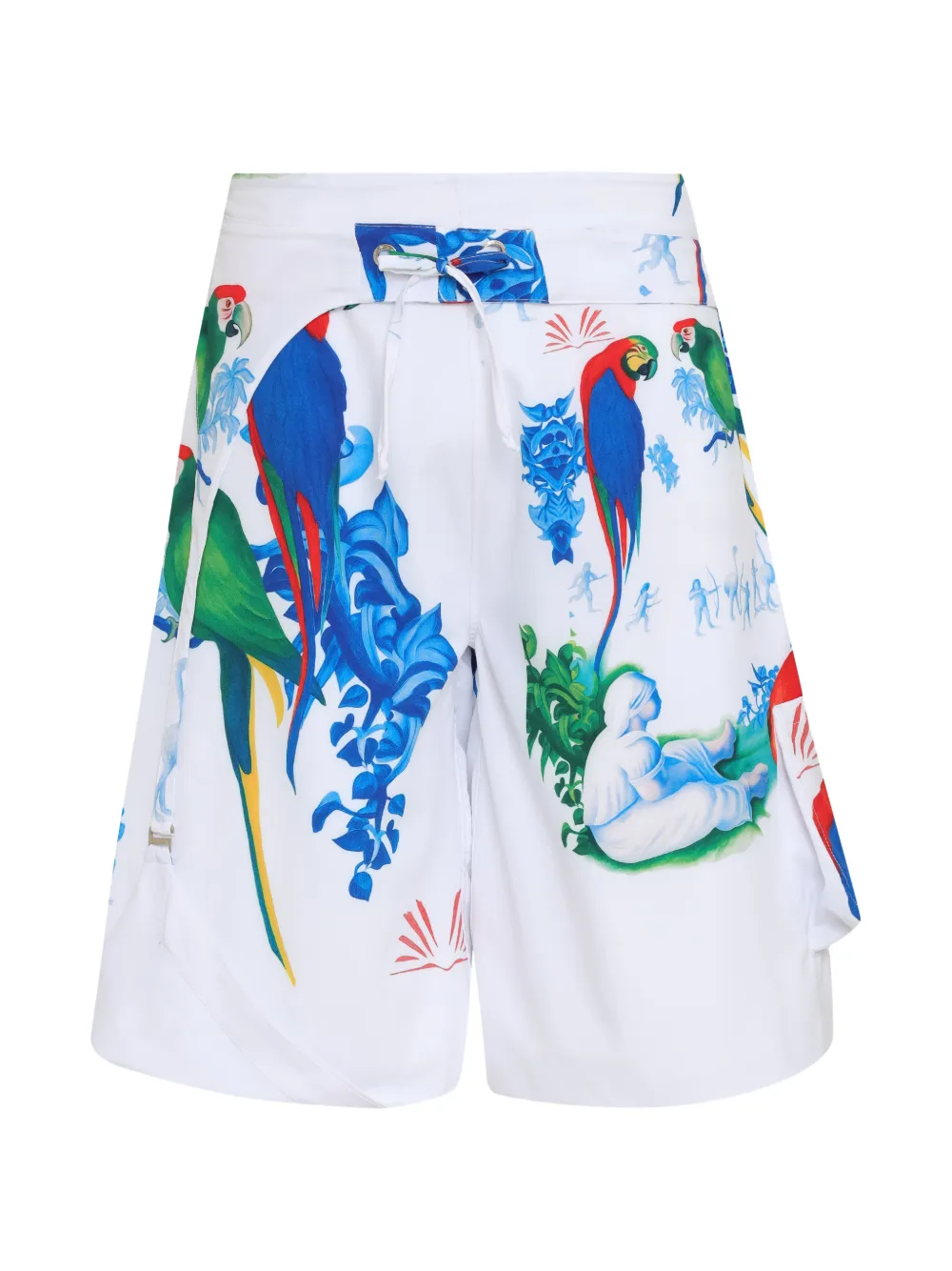 Amir Slama parrot-print bermuda shorts - Bianco
