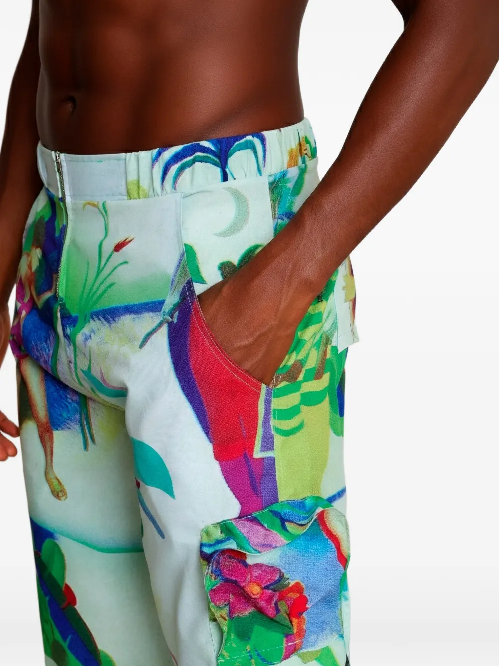 Amir Slama Cargo shorts met print Groen
