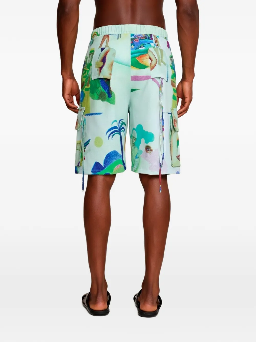 Amir Slama Cargo shorts met print Groen