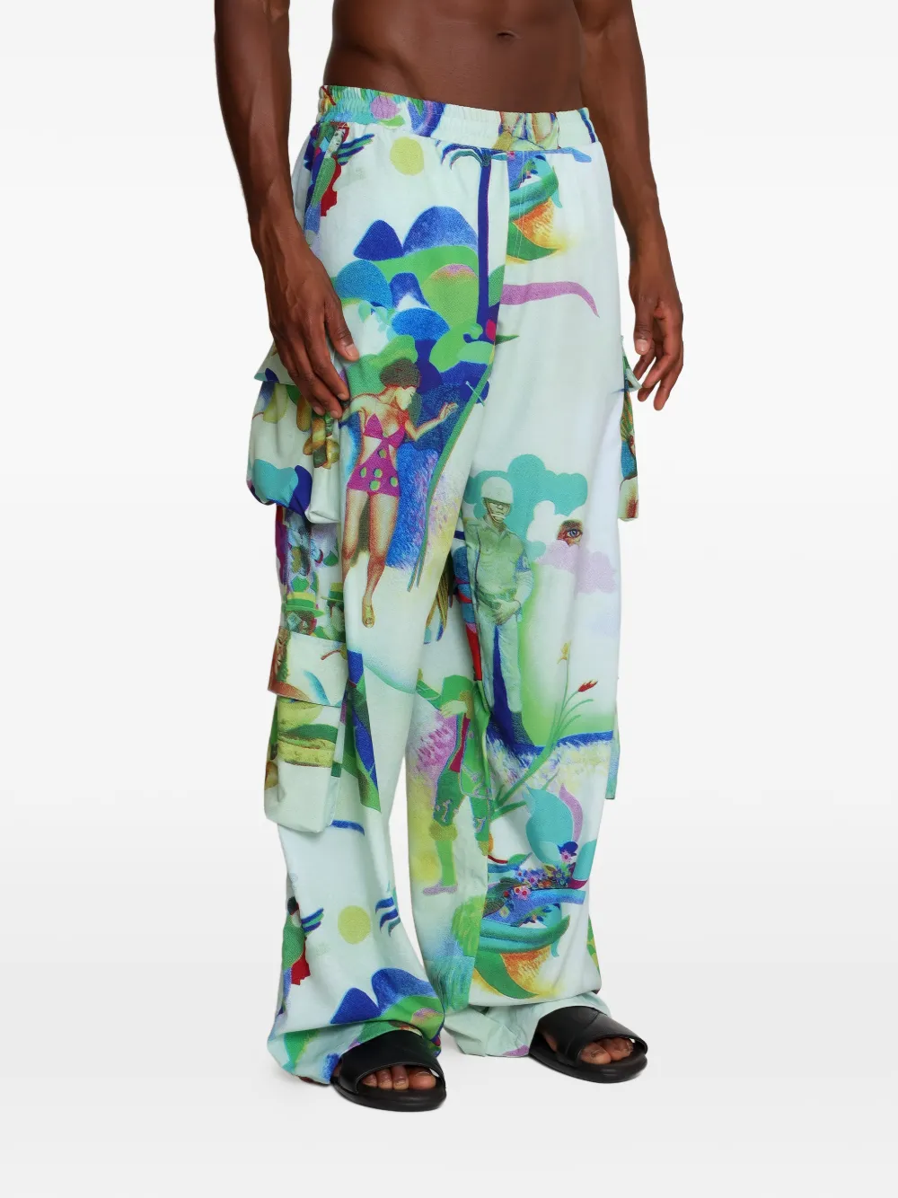  Amir Slama Printed Trousers - Green 