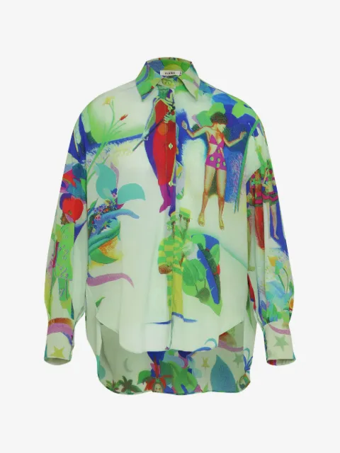 Amir Slama graphic-print silk shirt