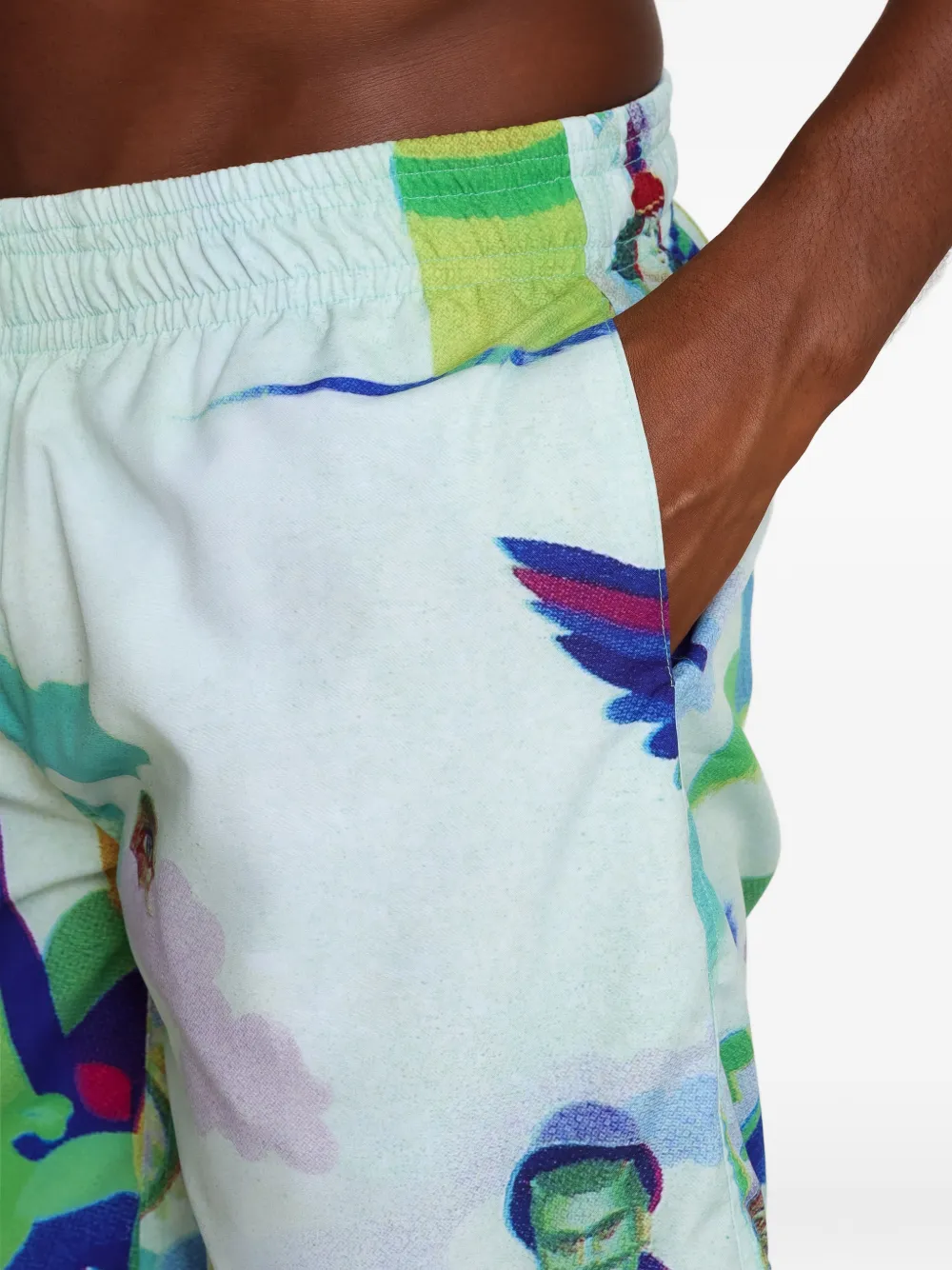 Amir Slama Shorts met print Groen