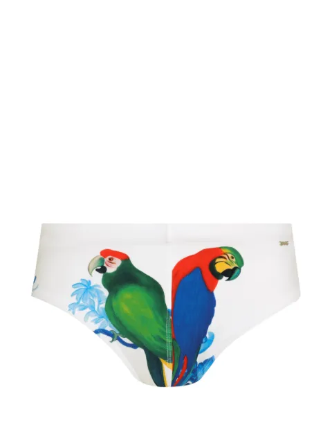 Amir Slama parrot-print swimming trunks