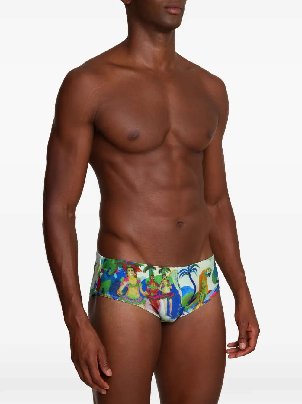 Amir Slama Zwembroek met print Blauw