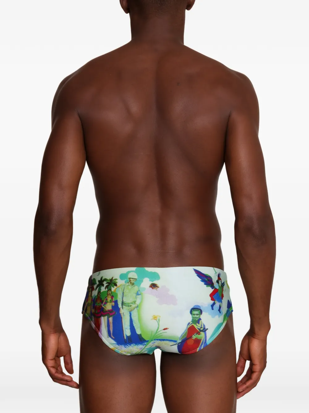 Amir Slama Zwembroek met print Blauw