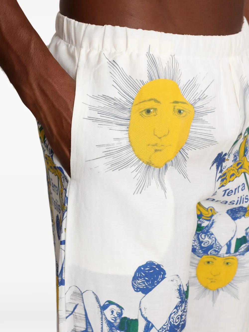 Amir Slama Straight broek met print Wit