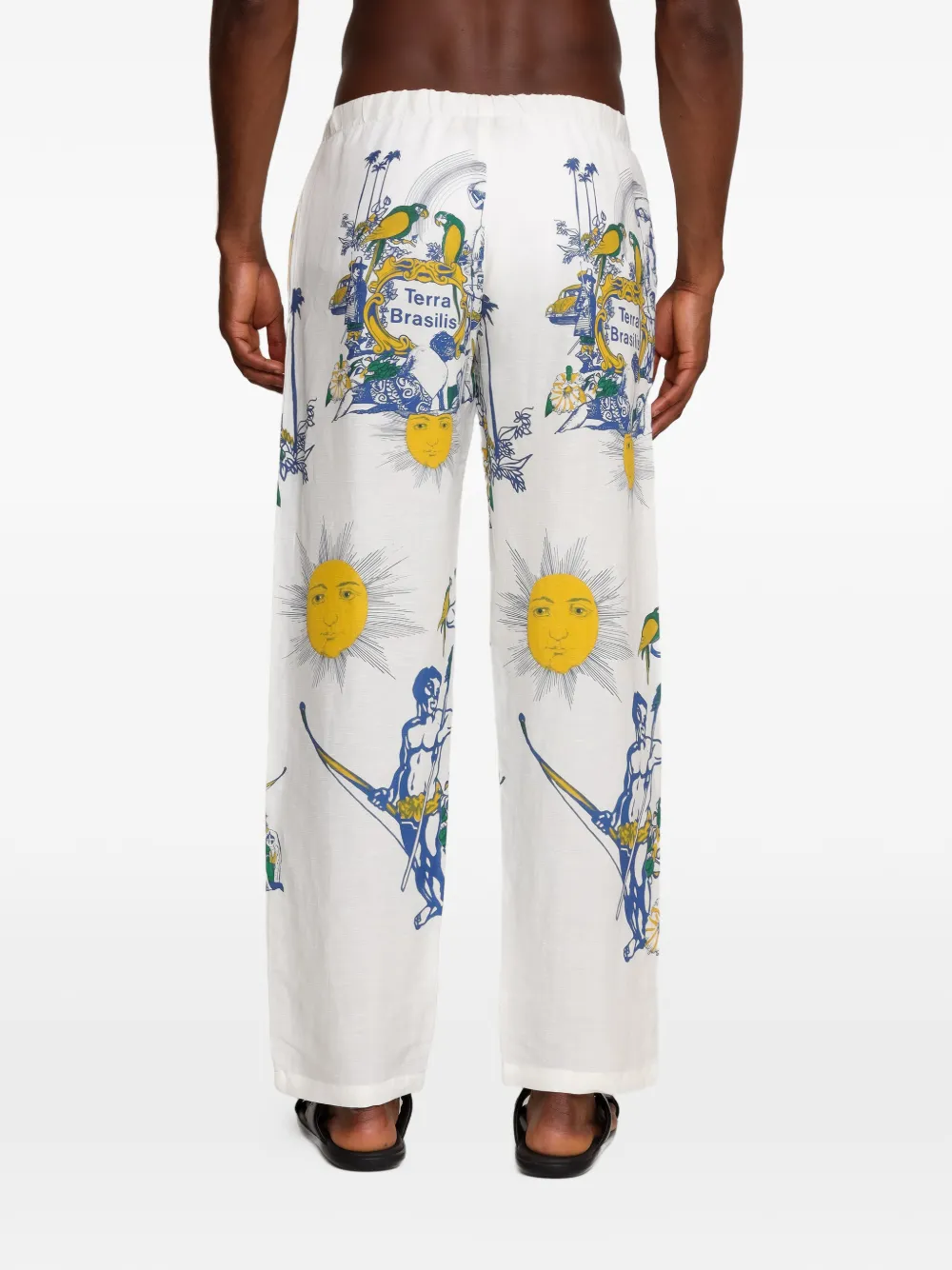Amir Slama Straight broek met print Wit