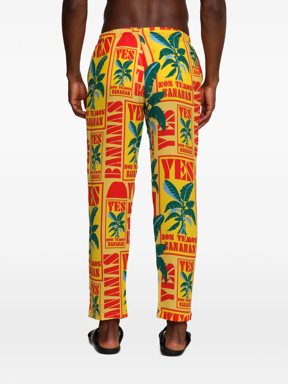 Amir Slama Straight broek met letterprint Geel