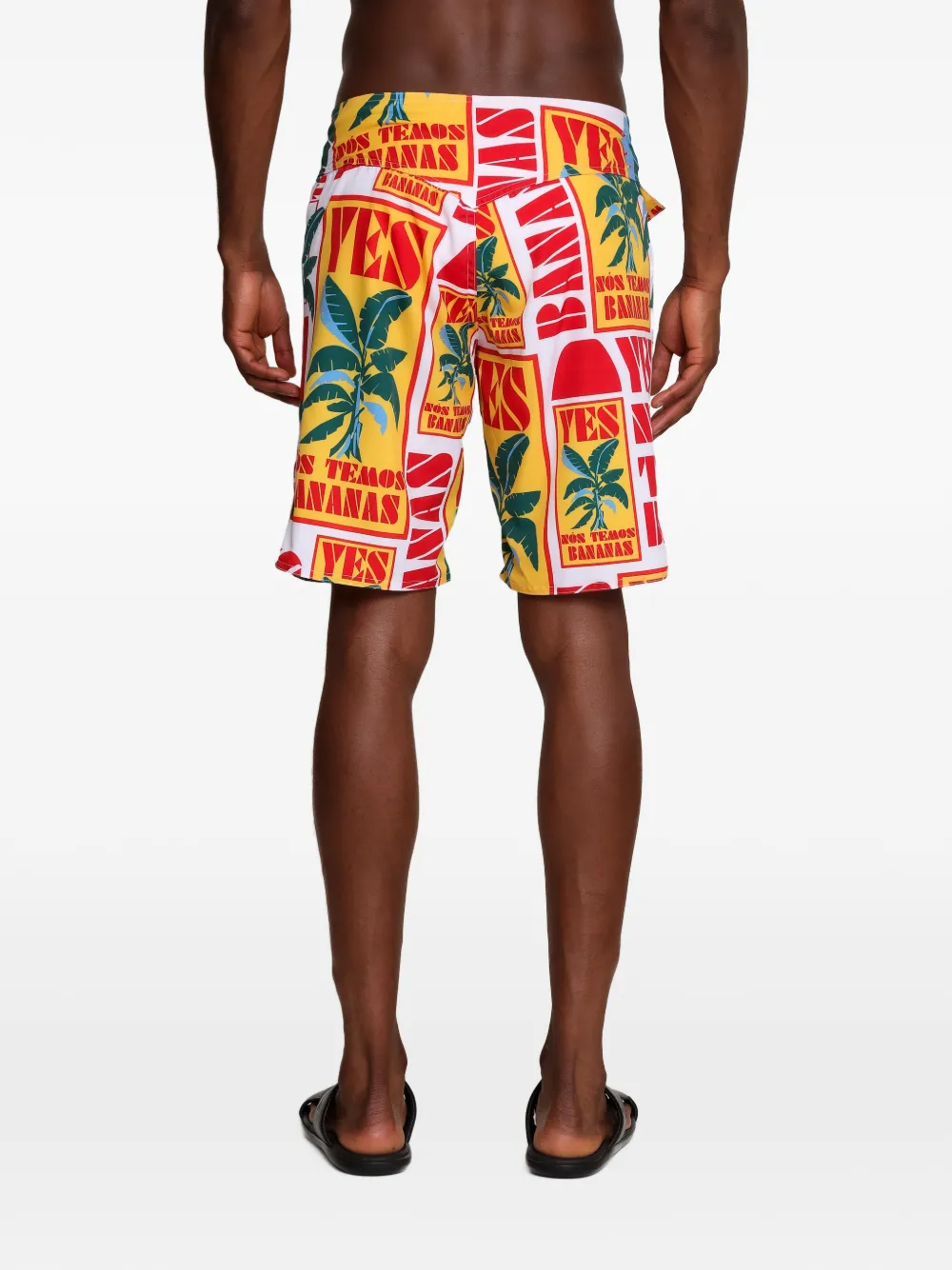 Amir Slama Shorts met bladprint Wit