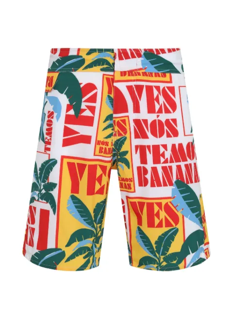 Amir Slama leaf-print deck shorts