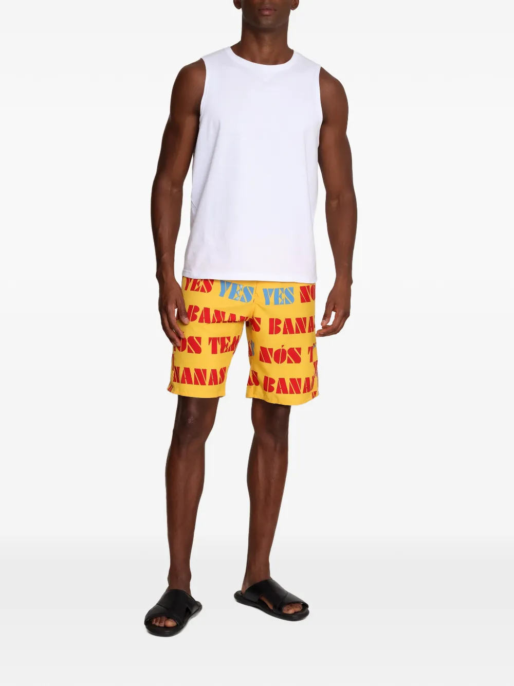 Amir Slama Shorts met print Geel