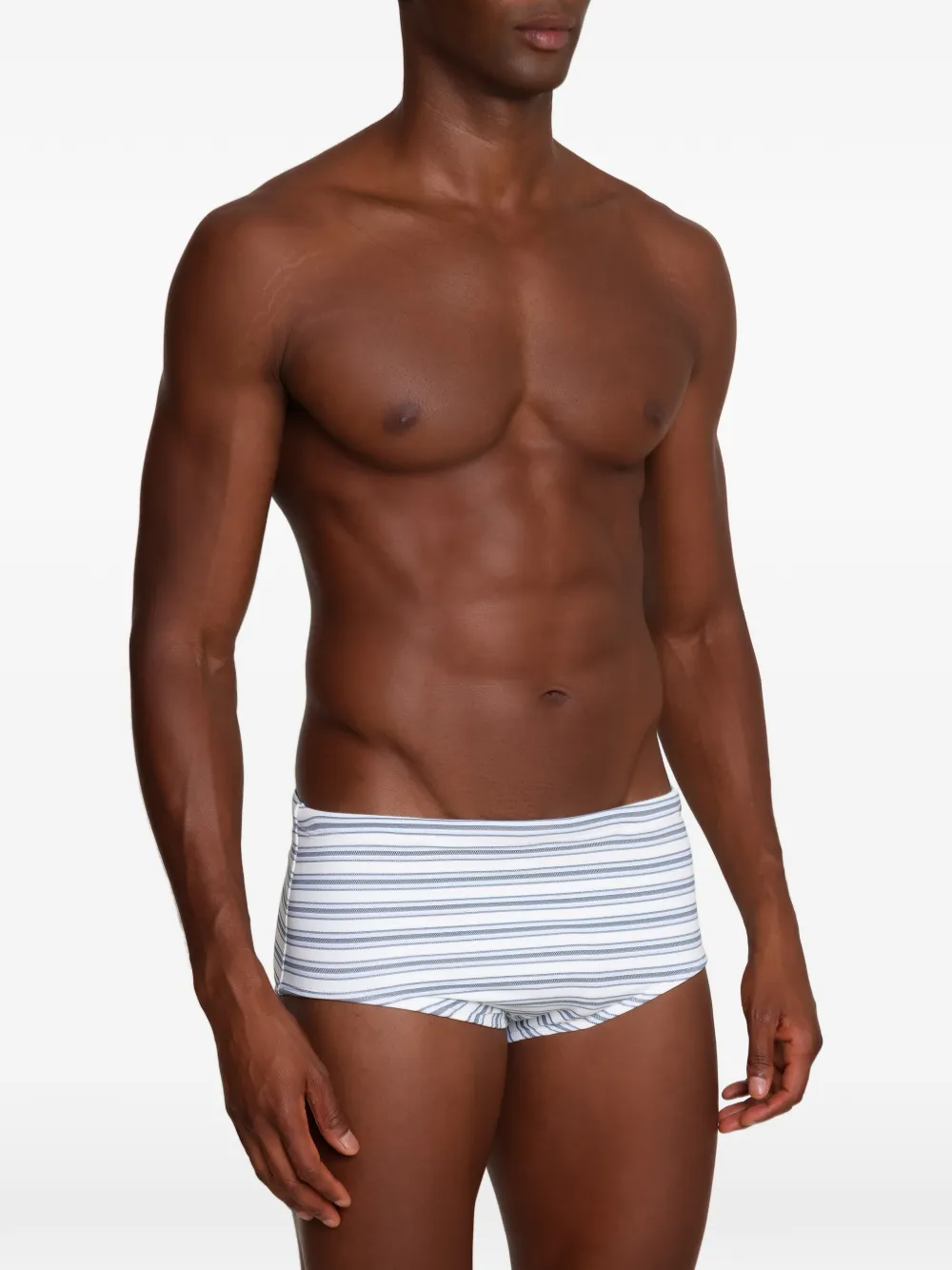  Amir Slama Striped Swimming Trunks - Neutrals 