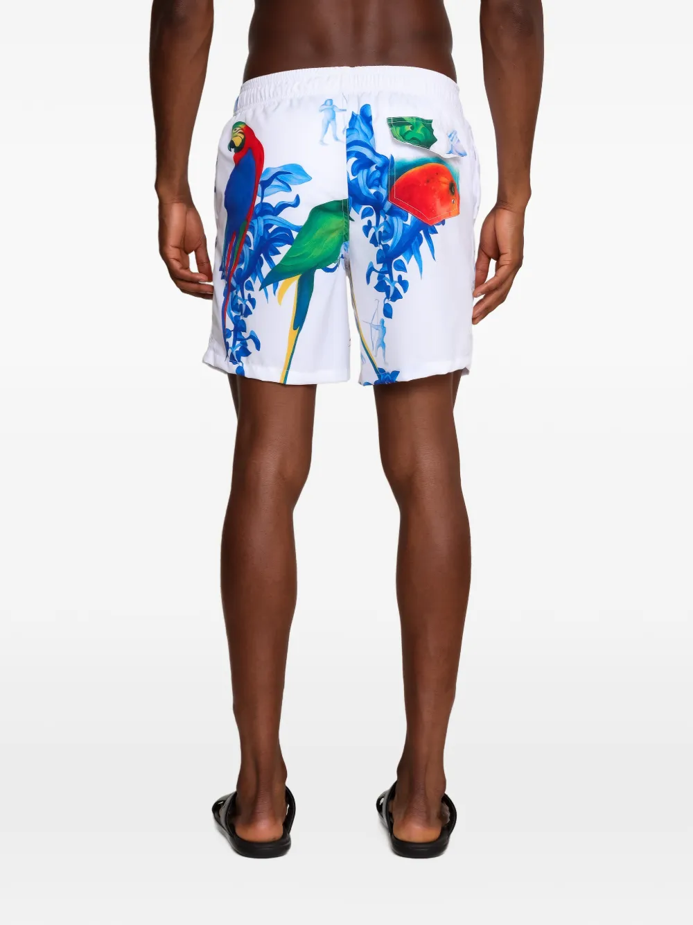 Amir Slama Shorts met papegaaiprint Wit