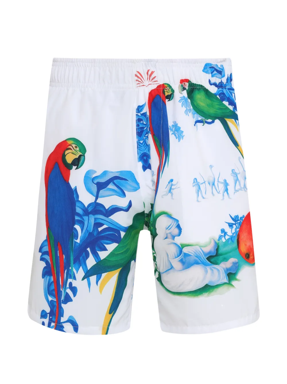 Amir Slama parrot-print deck shorts - Bianco