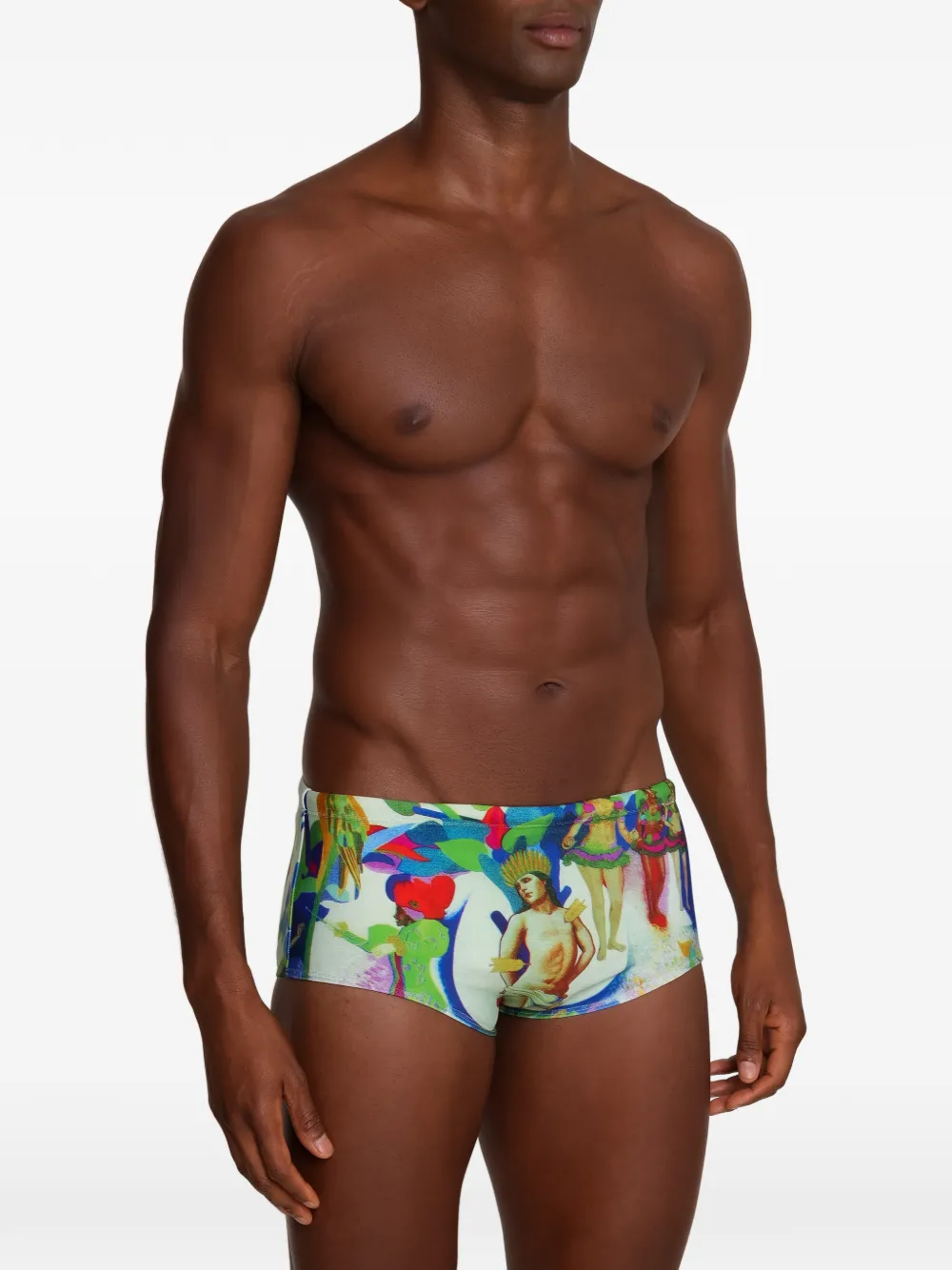  Amir Slama Patterned Swimming Trunks - Green 