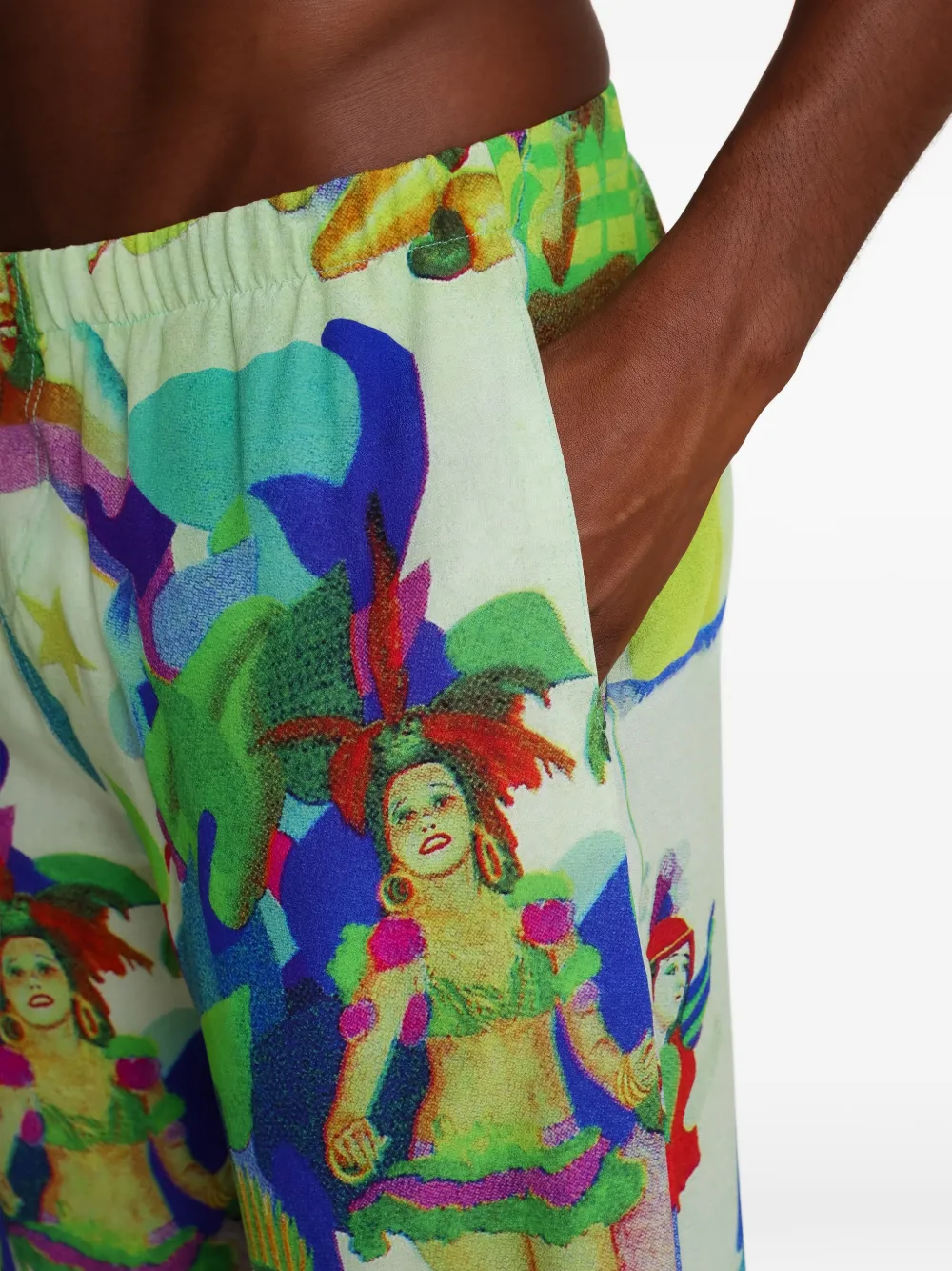 Amir Slama Broek met print Groen