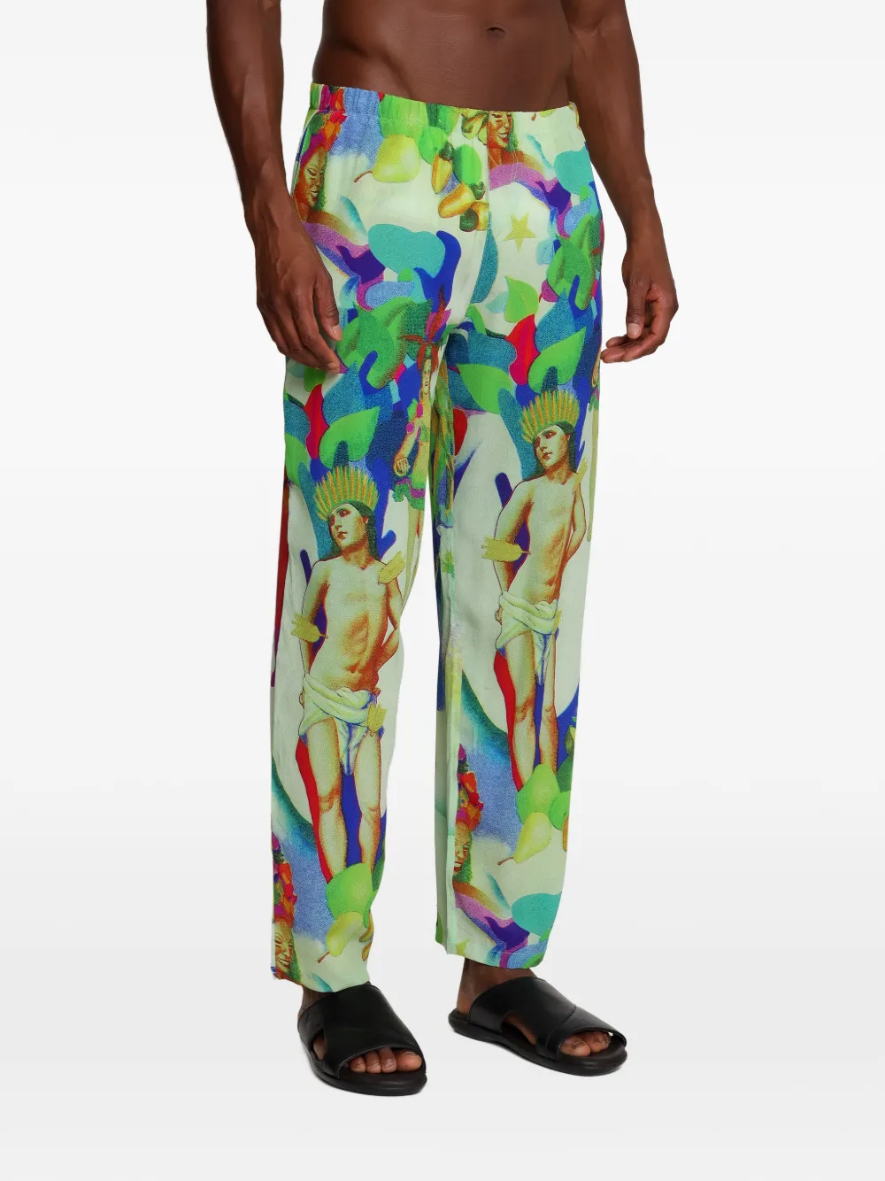 Amir Slama Broek met print Groen
