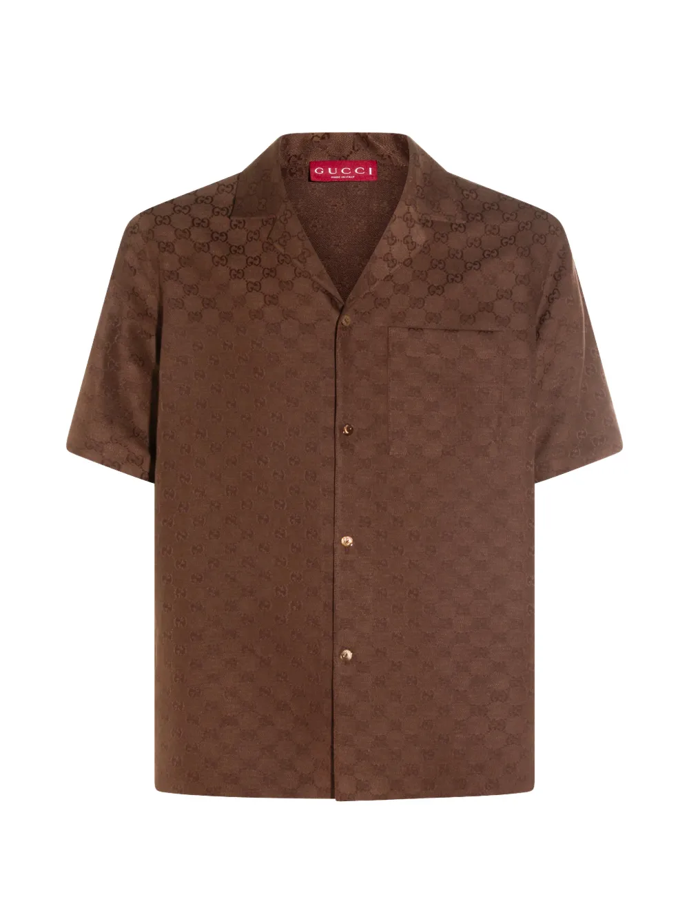 Gucci monogram pocket shirt - Braun