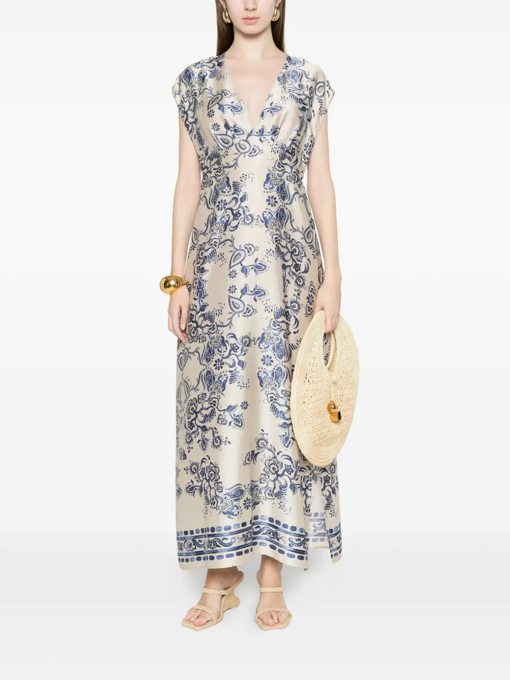 LIU JO Maxi-jurk met bloemenprint Beige