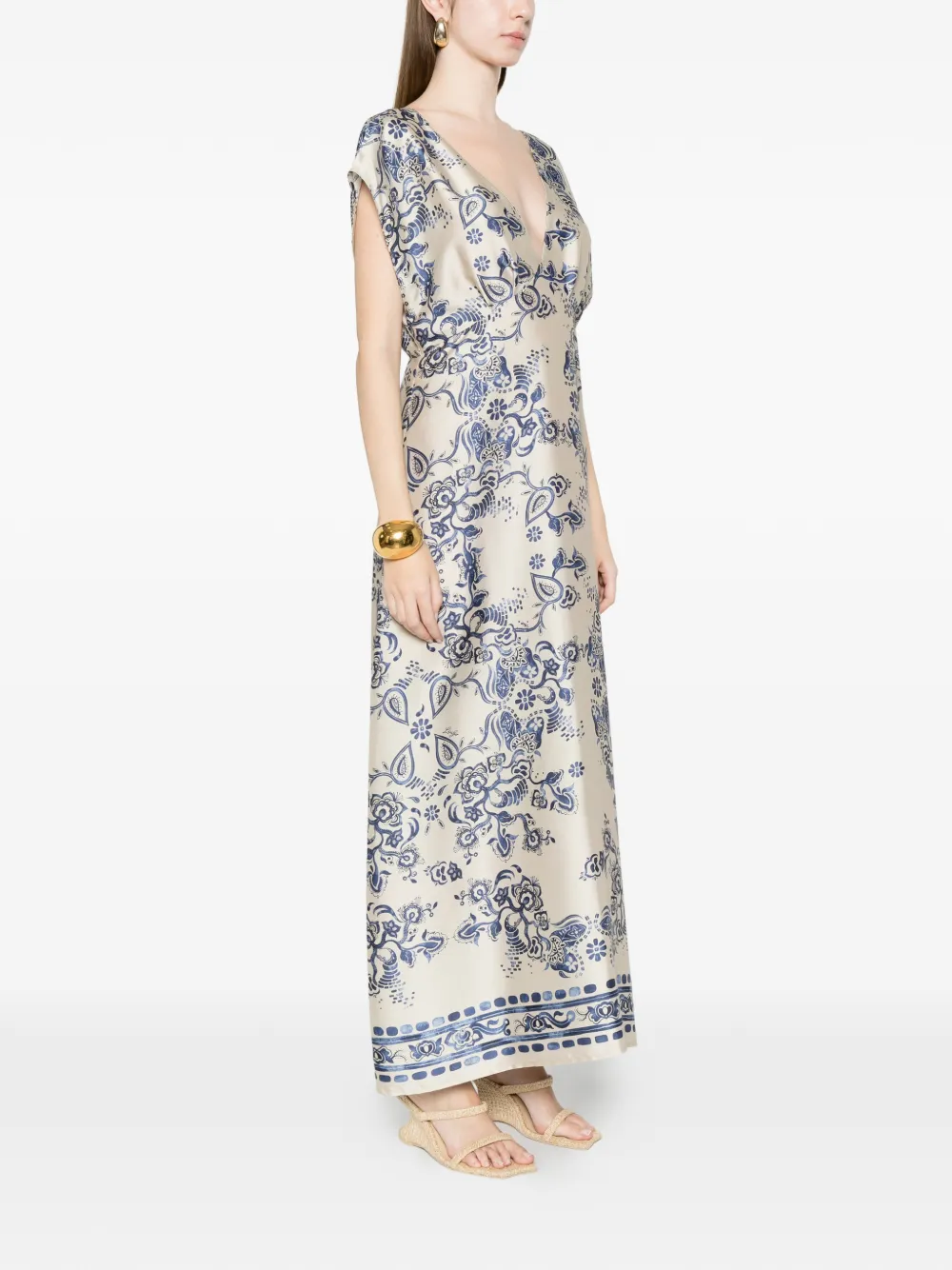 LIU JO Maxi-jurk met bloemenprint Beige
