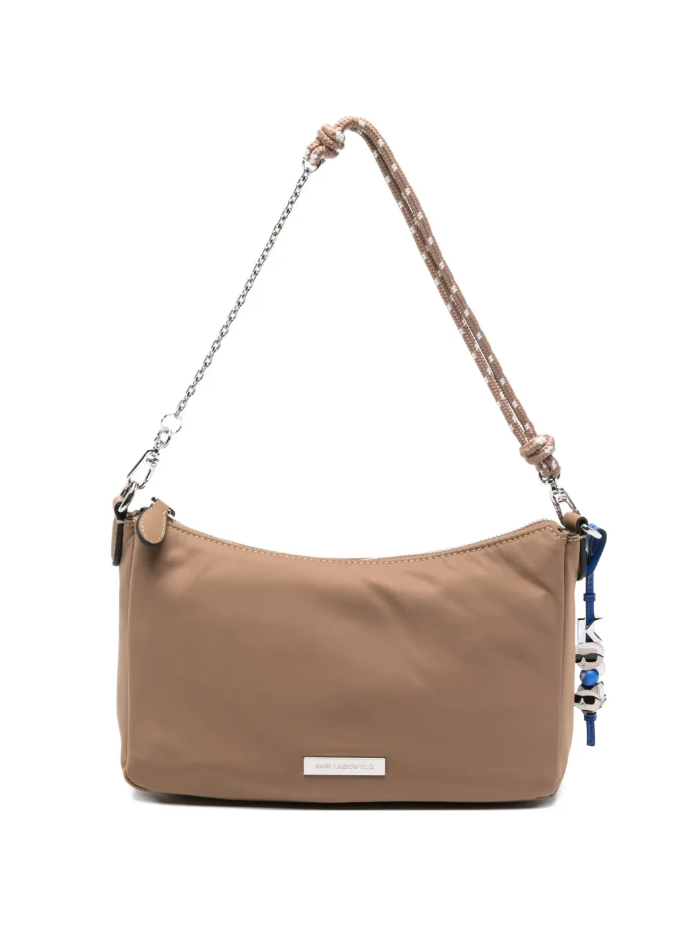 Karl Lagerfeld Ikon Karl and Choupette-charm shoulder bag - Neutrals
