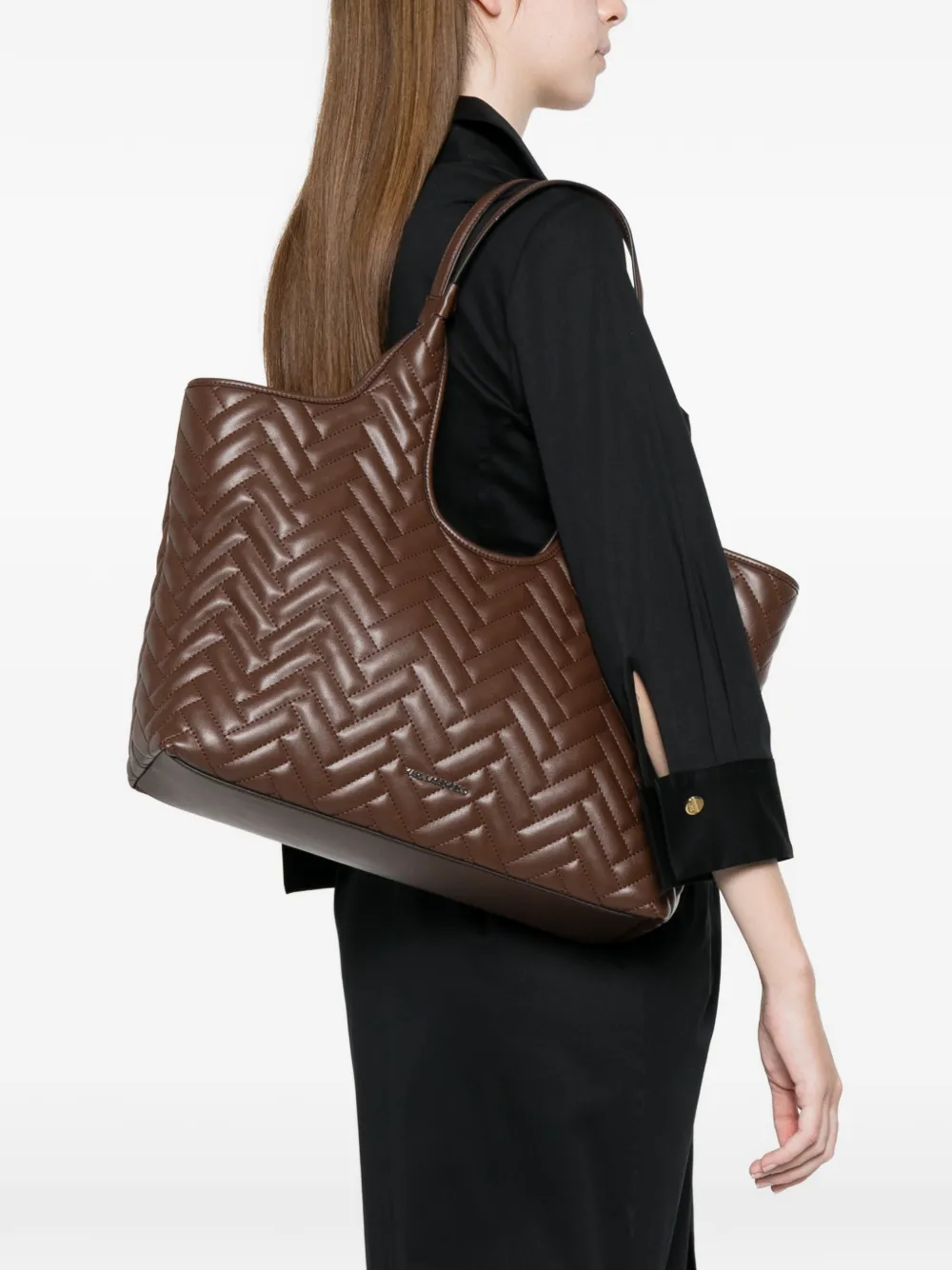 Karl Lagerfeld K Brick gewatteerde shopper Bruin