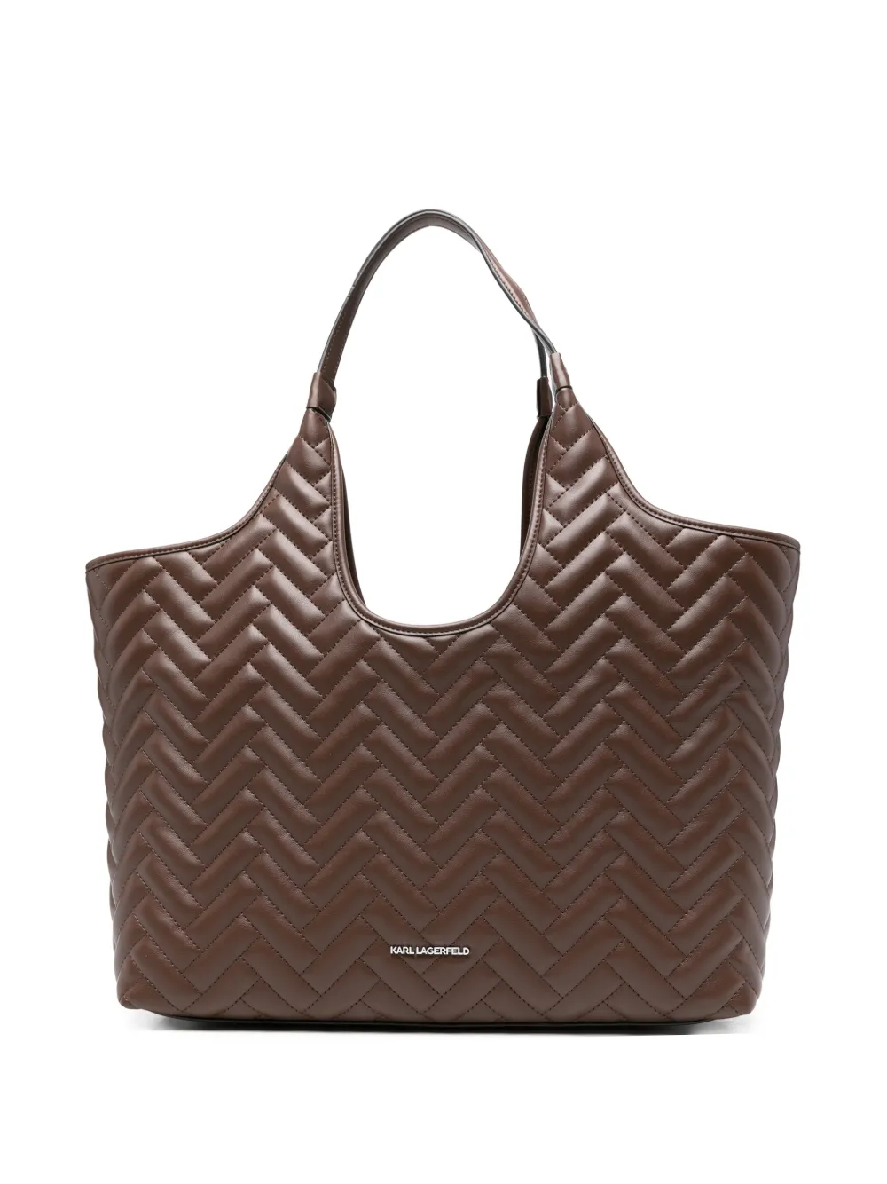 Karl Lagerfeld K/Brick quilted tote bag - Marrone