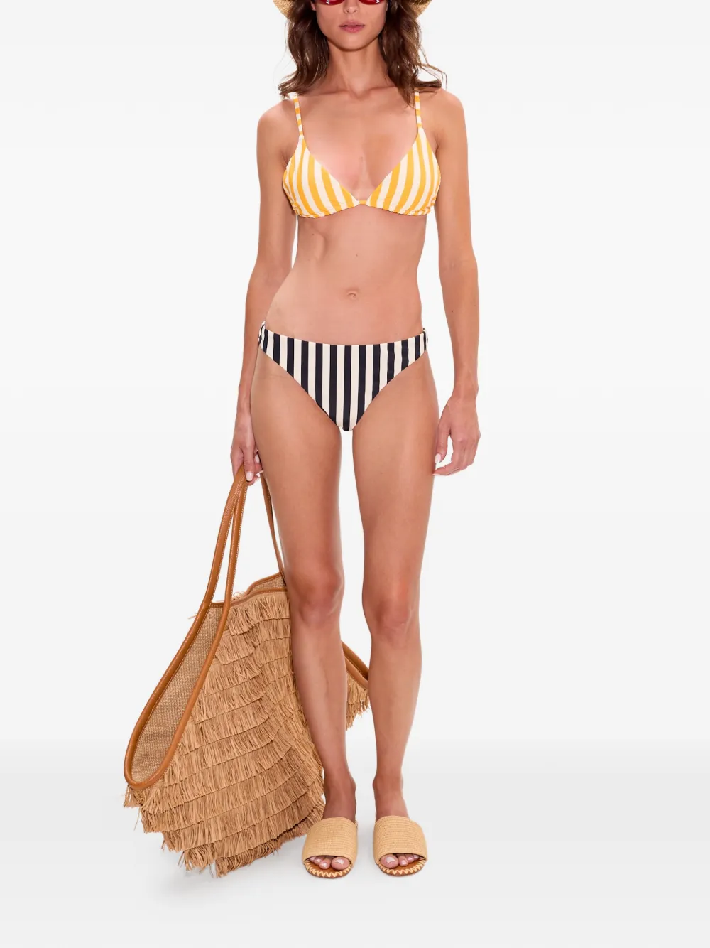  Simon Miller Bwai Striped Bikini Bottom - Black 