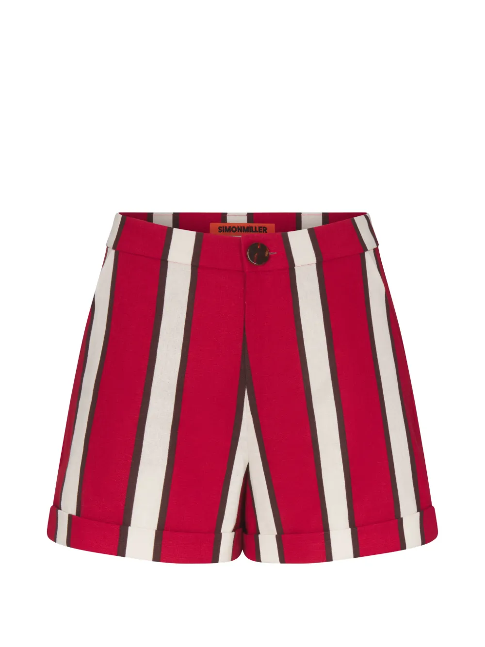 Simon Miller striped cuffed shorts - Rosso