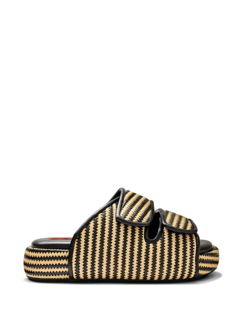 Simon Miller Raffia Cro Striped Sandals In Black