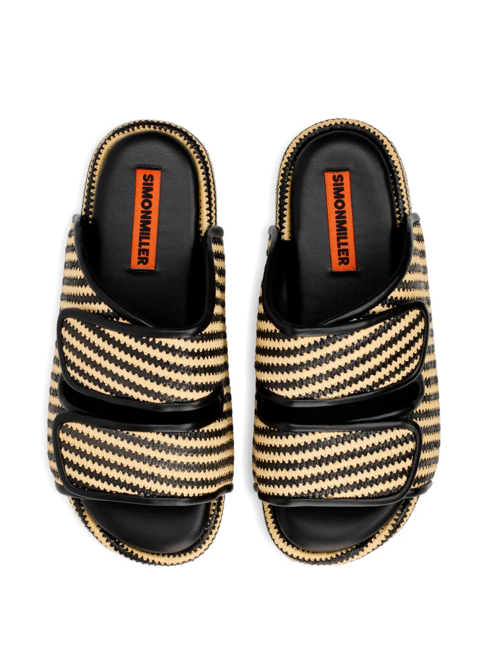 Simon Miller Raffia Cro gestreepte sandalen Beige