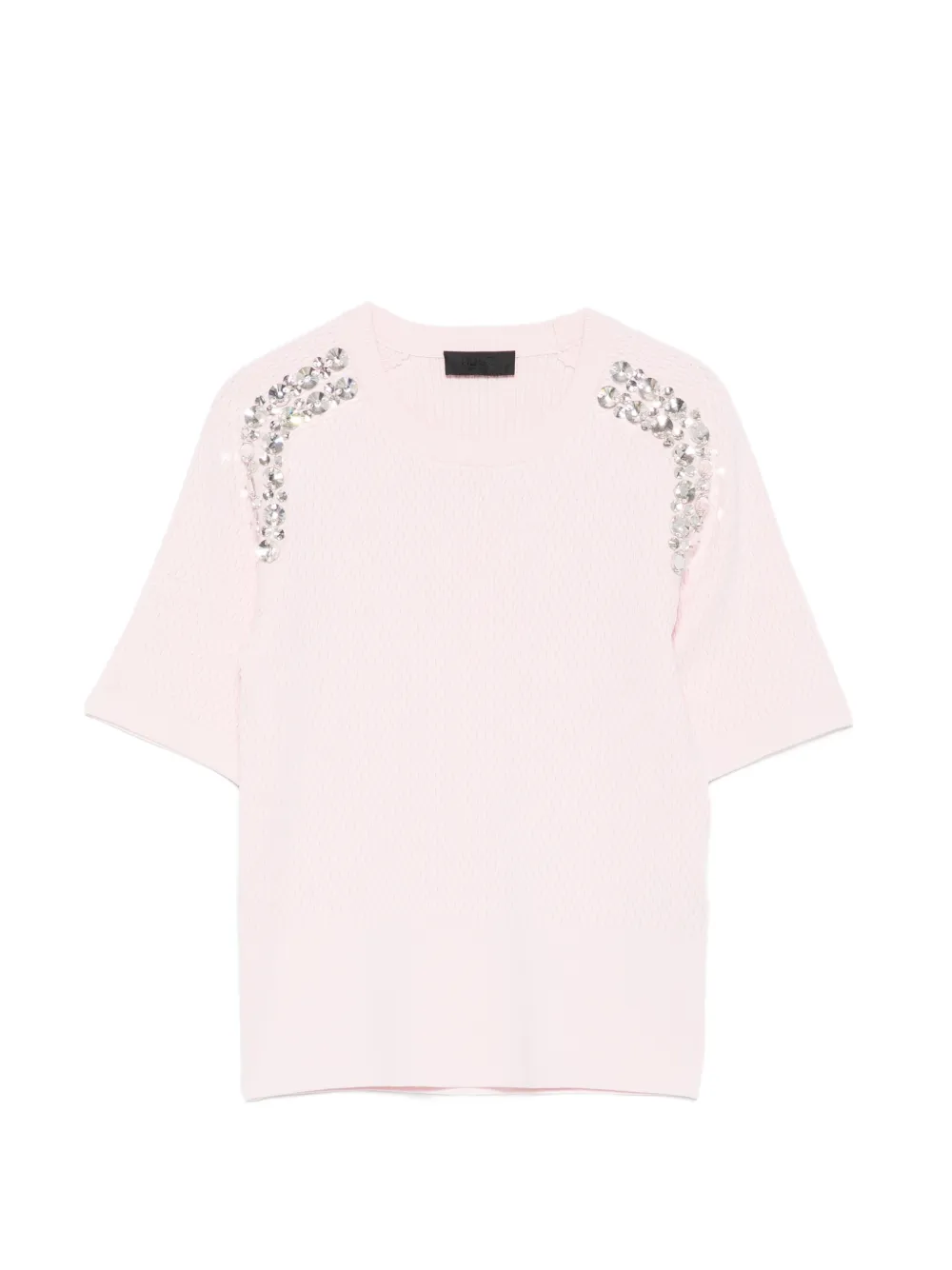 LIU JO crystal-embellishment T-shirt - Rosa