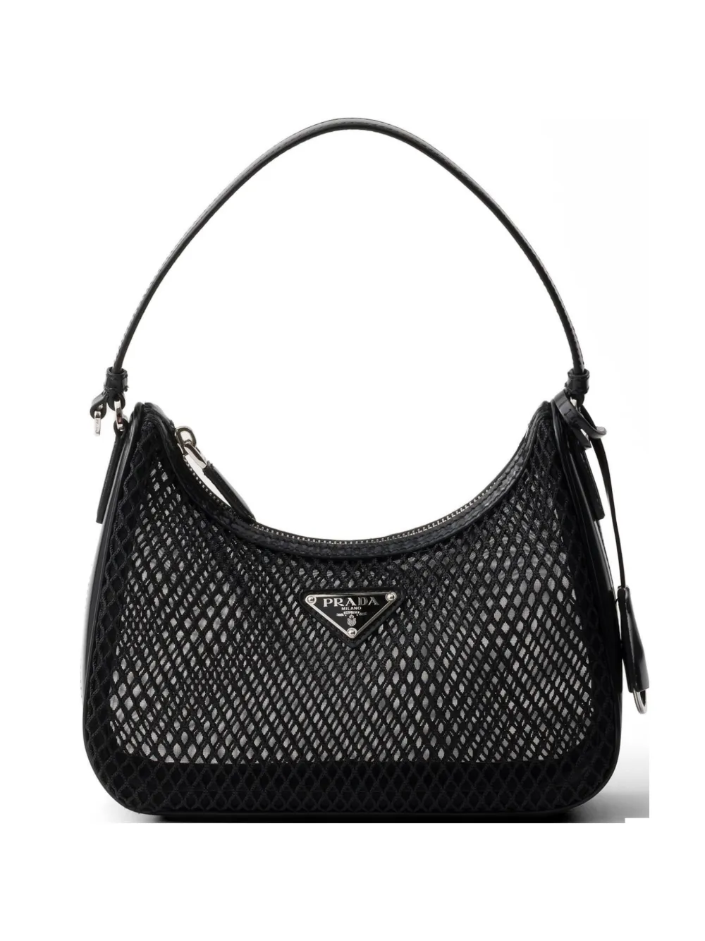 Prada Re-Edition 2005 mesh and brushed leather bag - Nero