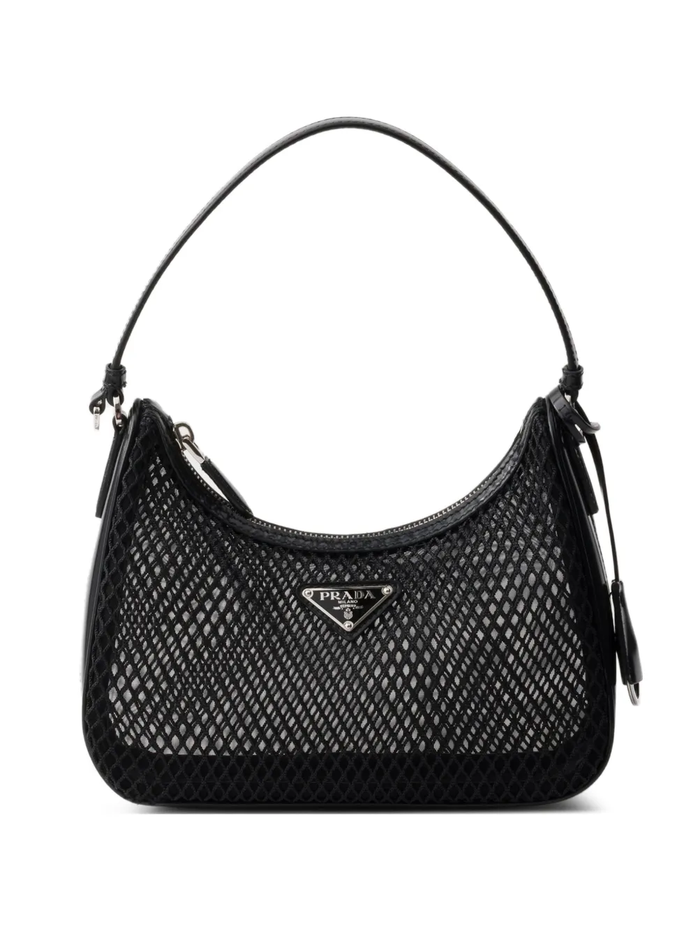 Prada Re-Edition 2005 mesh and brushed leather bag - Nero