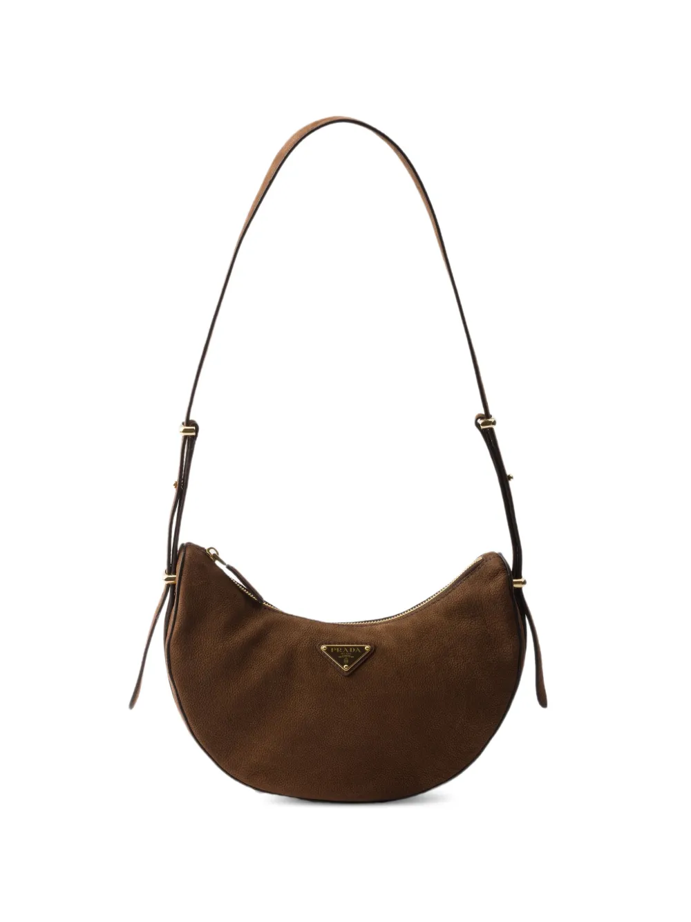 Prada Arqué small nubuck leather bag - Marrone