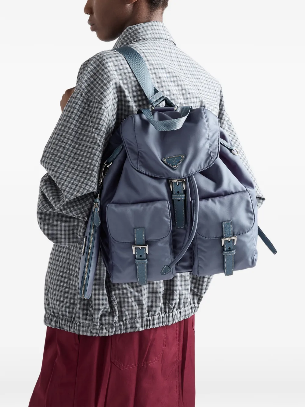  Prada Medium Re-nylon Backpack - Blue 