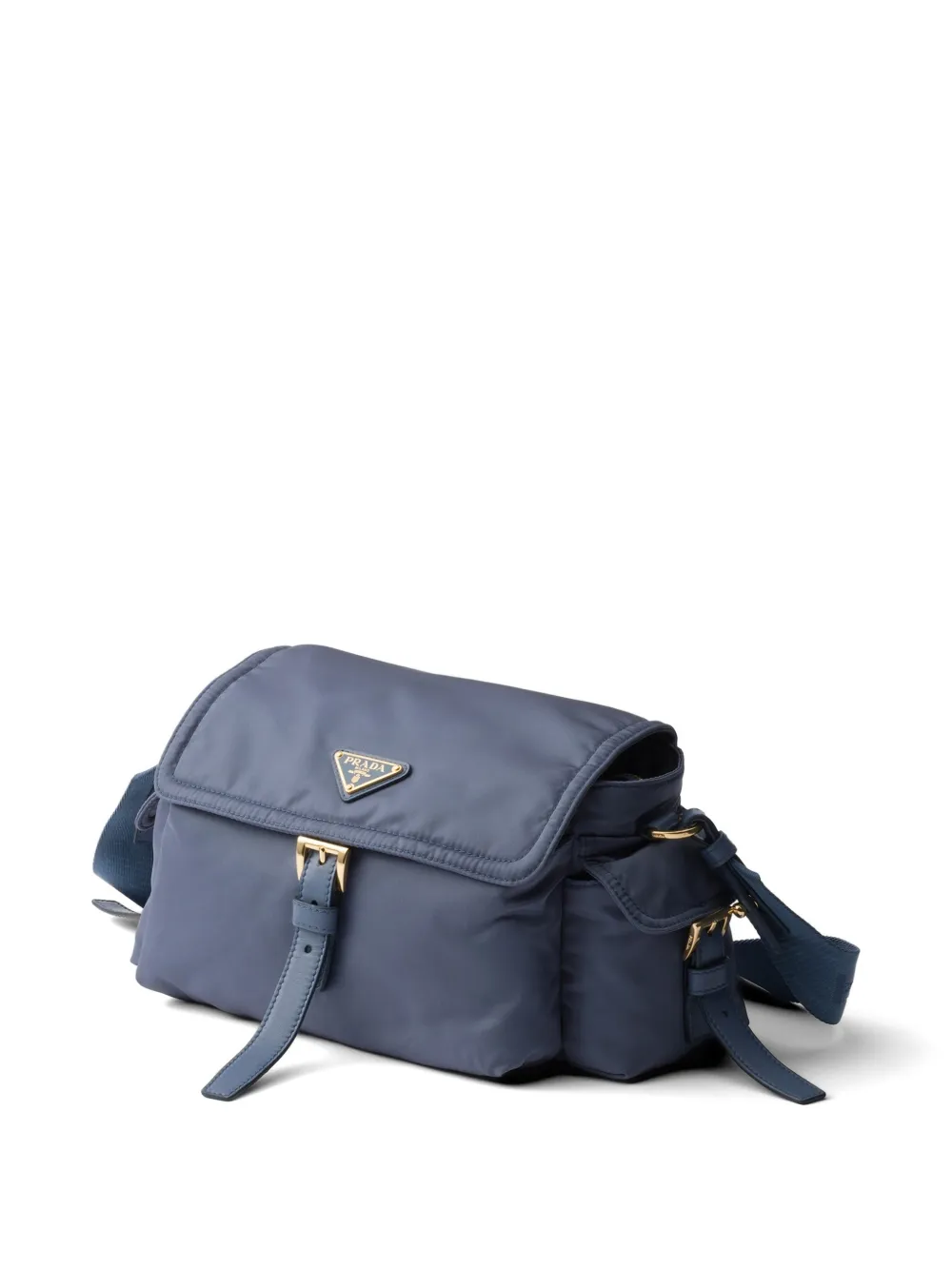 Prada Explore Re-Nylon medium schoudertas met klep Blauw