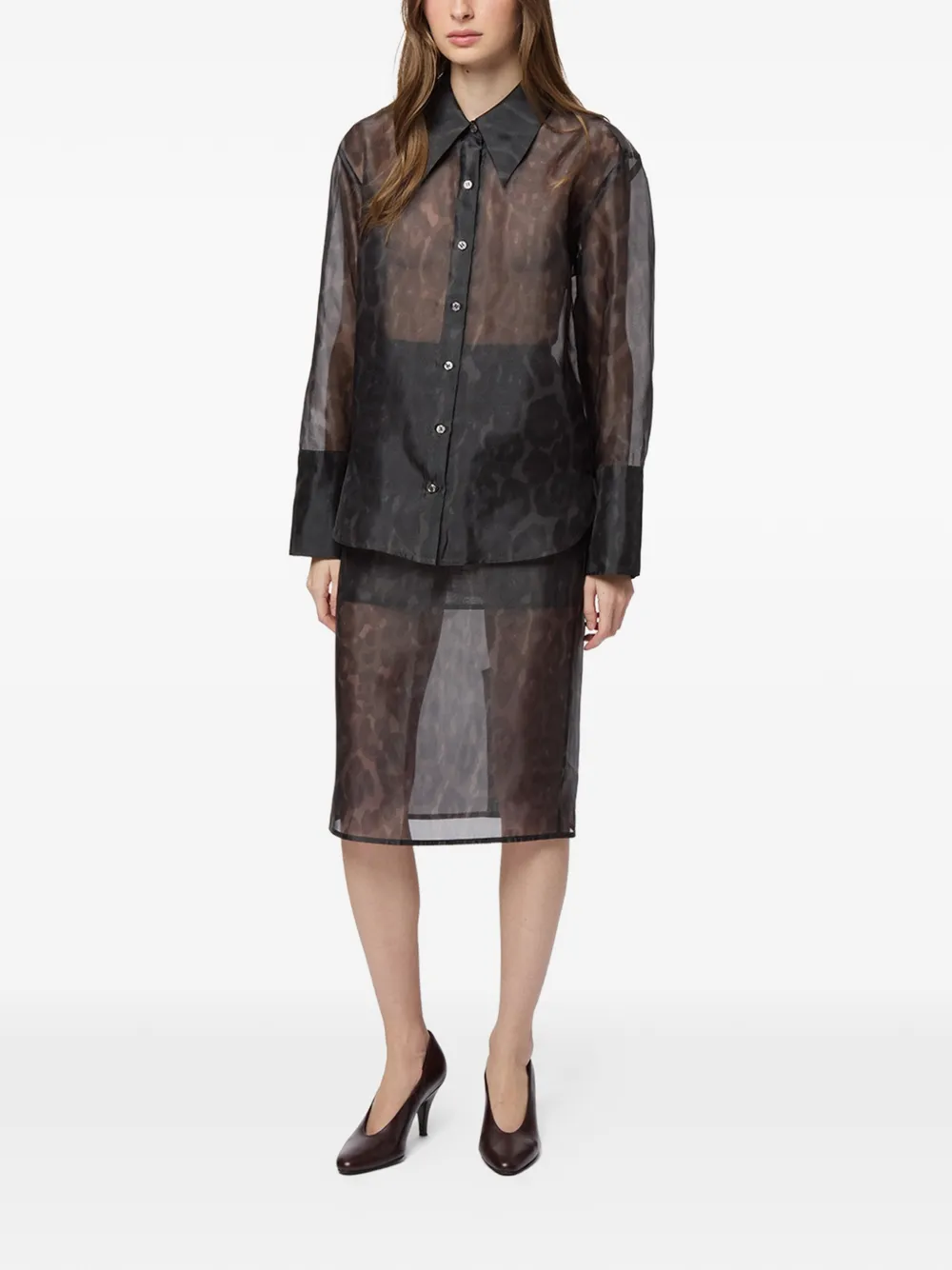 Apparis Tyra blouse met luipaardprint Zwart