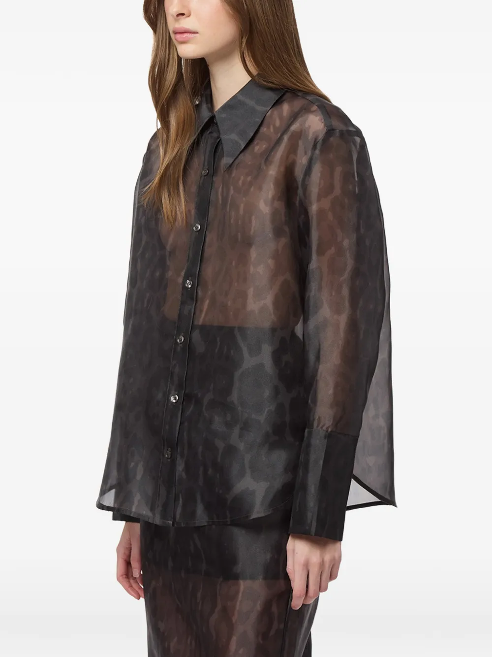 Apparis Tyra blouse met luipaardprint Zwart