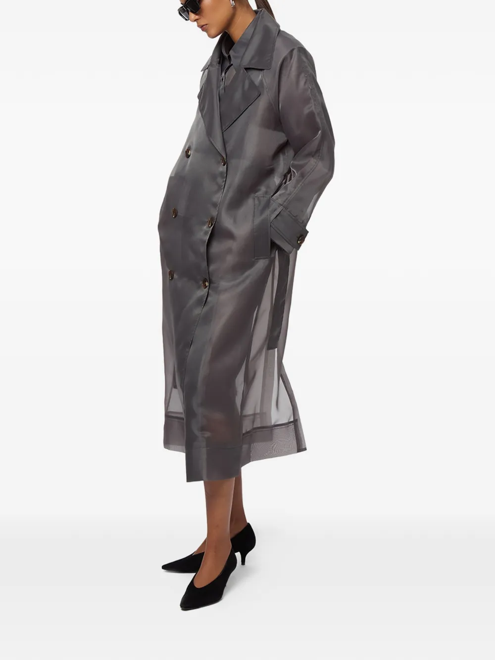 Apparis Lana trenchcoat met ceintuur Grijs