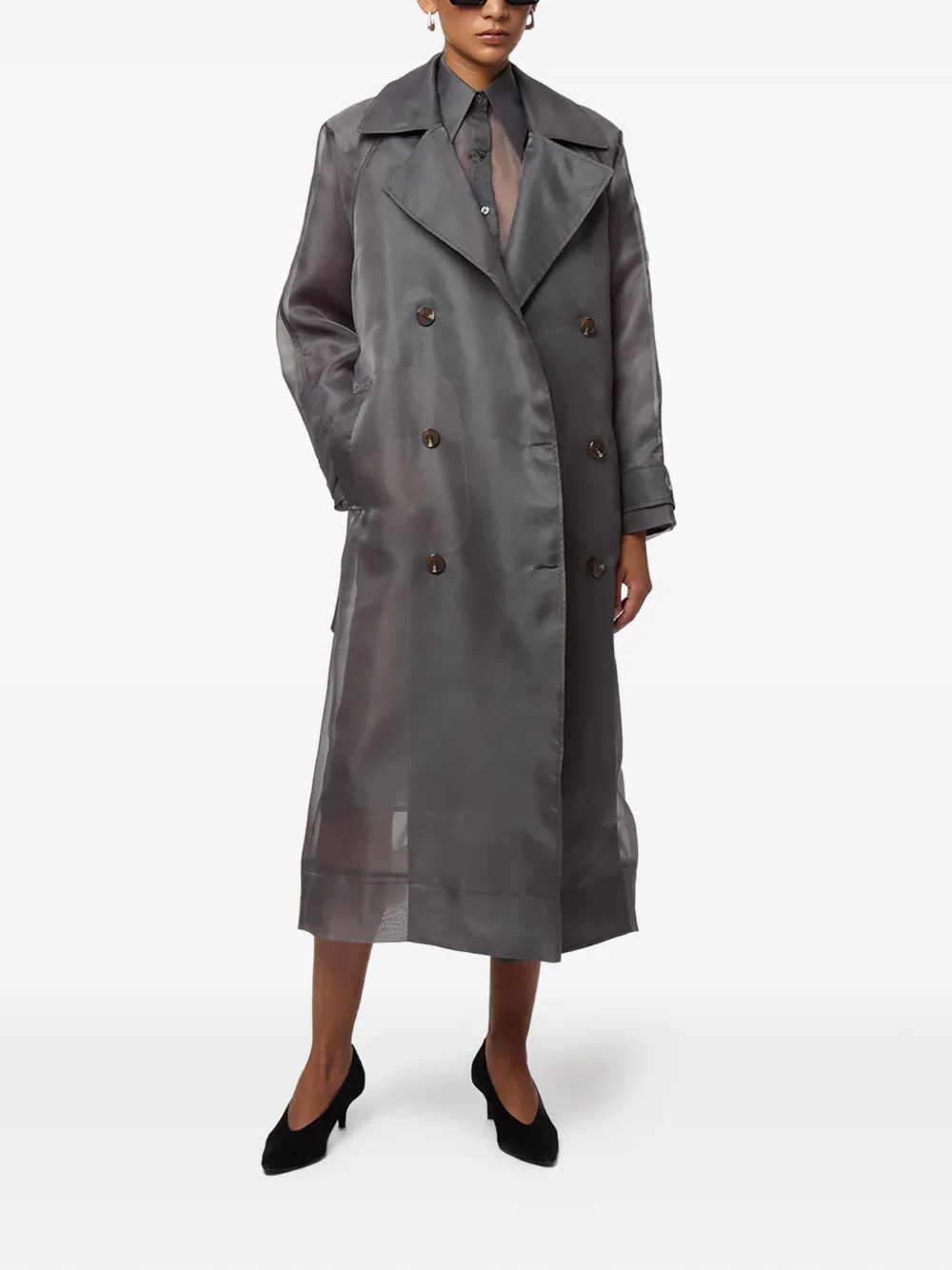  Apparis Lana Belted Trench Coat - Grey 