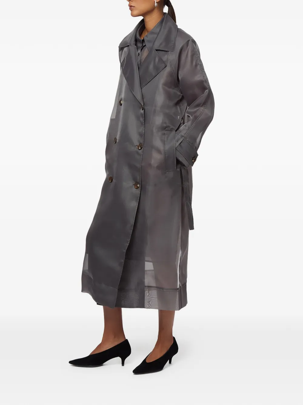  Apparis Lana Belted Trench Coat - Grey 